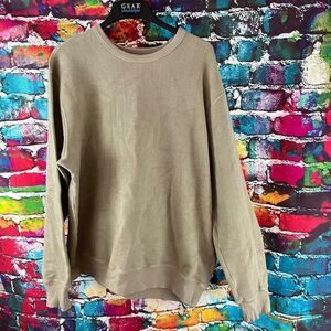 AIME LEON DORE Tan Khaki Crew Neck Sweatshirt Herringbone Terry Size XXL